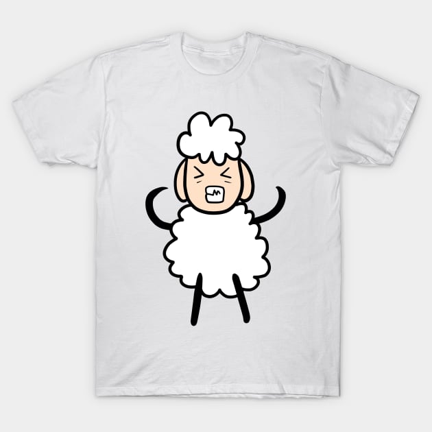 angry cute little sheep T-Shirt by praneel paithankar